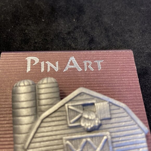 Pewter Farmhouse Pig Chicken Cow Spoontiques Pin Art Brooch 3923 Vintage - Picture 5 of 8